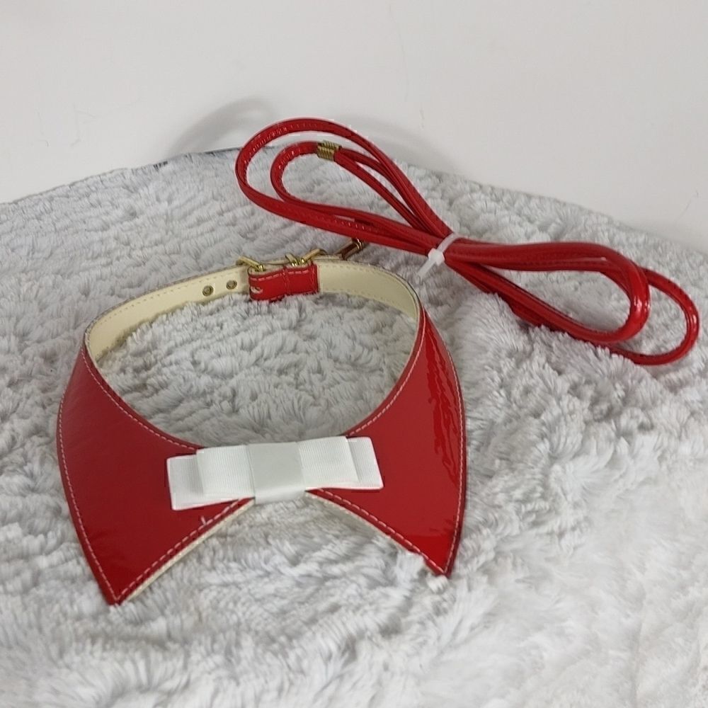 Red Dog Collar & Leash 18 - Picture 5 of 5